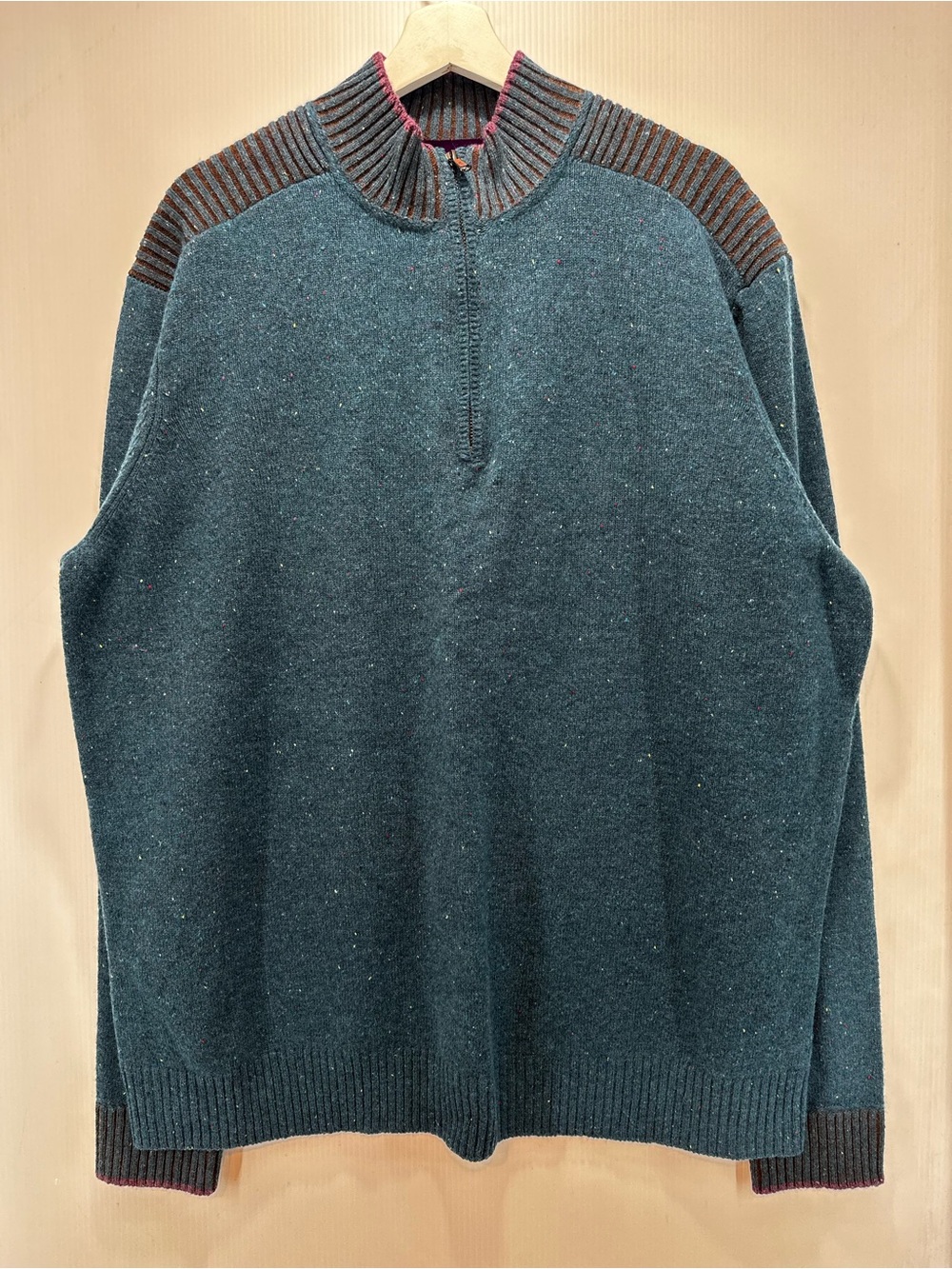 Robert Graham Men's 3XL Terzo 100% Wool Quarter-Zip Sweater